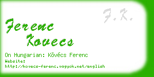 ferenc kovecs business card
