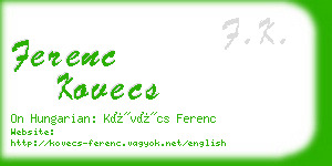 ferenc kovecs business card